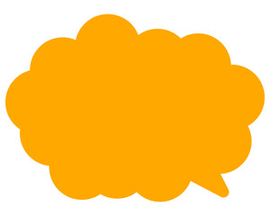 シンプルなカラーの吹き出し　丸みのある雲形