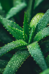 Fototapeta premium Green skincare cosmetics plant aloe vera