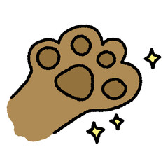 Cute Brown Cat Paw Print Illustration