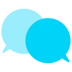 シンプルなカラーの吹き出し　重なる会話