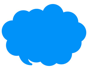 シンプルなカラーの吹き出し　丸みのある雲形