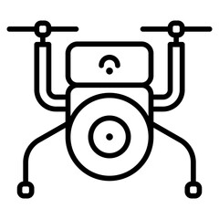 AI Camera Drone icon with outline style and pixel perfect base. Suitable for website design, logo, app and UI. Based on the size of the icon in general, so it can be reduced.
