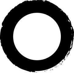 Circle frame brush stroke, round shape
