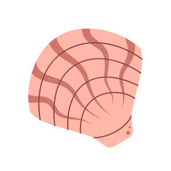 Seashell mollusk. Nautical and ocean theme. Flat vector illustration