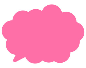 シンプルなカラーの吹き出し　丸みのある雲形