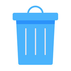 blue trash can