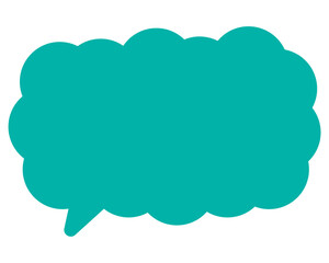 シンプルなカラーの吹き出し　細長い雲形