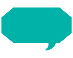 シンプルなカラーの吹き出し　細長い雲形