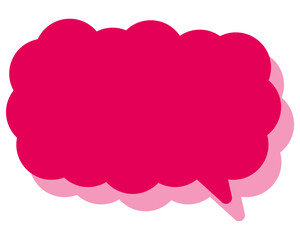 シンプルなカラーの吹き出し　細長い雲形