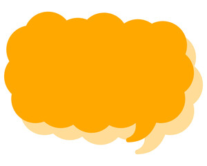 シンプルなカラーの吹き出し　細長い雲形