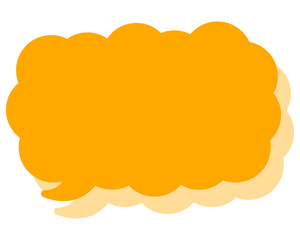 シンプルなカラーの吹き出し　細長い雲形