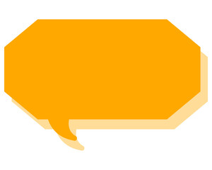 シンプルなカラーの吹き出し　細長い雲形