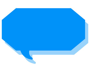 シンプルなカラーの吹き出し　細長い雲形