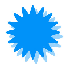 シンプルなカラーの吹き出し　丸みのあるギザギザした形