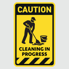 caution cleaning in progress