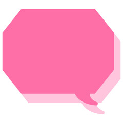 シンプルなカラーの吹き出し　角のある八角形