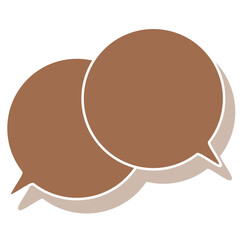 シンプルなカラーの吹き出し　重なる会話