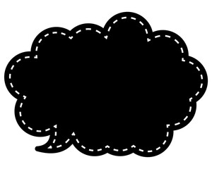 シンプルなカラーの吹き出し　丸みのある雲形