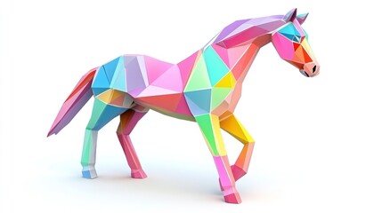 Obraz premium Colorful polygon horse sculpture