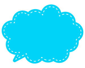 シンプルなカラーの吹き出し　丸みのある雲形