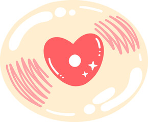 Cute Heart CD with Sparkles Illustration