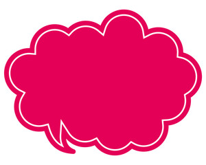 シンプルなカラーの吹き出し　丸みのある雲形