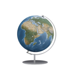 Detailed Modern Globe on Stand, World Map,