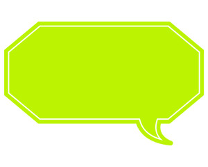 シンプルなカラーの吹き出し　細長い雲形