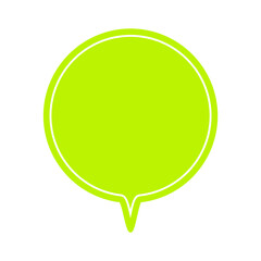 シンプルなカラーの吹き出し　丸形の下向き