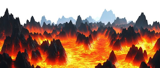 Lava field with mountains in the background