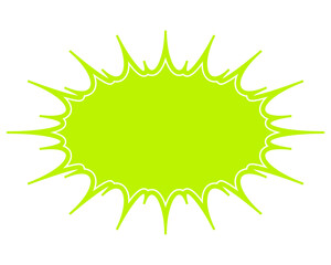 シンプルなカラーの吹き出し　細長いギザギザした形