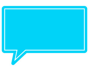 シンプルなカラーの吹き出し　四角形