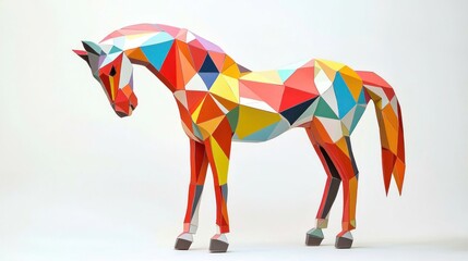 Obraz premium Polygonal horse sculpture