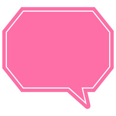 シンプルなカラーの吹き出し　角のある八角形