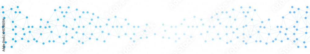 Wall mural abstract blue network connection on white background. abstract plexus technology futuristic network 