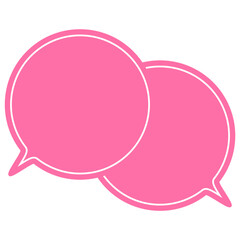 シンプルなカラーの吹き出し　重なる会話