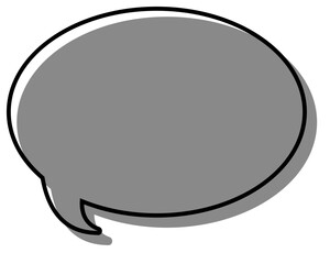 シンプルな線がずれた吹き出し　丸形