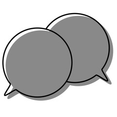 シンプルな線がずれた吹き出し　重なる会話