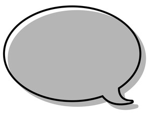 シンプルな線がずれた吹き出し　丸形