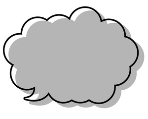 シンプルな線がずれた吹き出し　丸みのある雲形