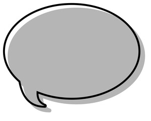 シンプルな線がずれた吹き出し　丸形