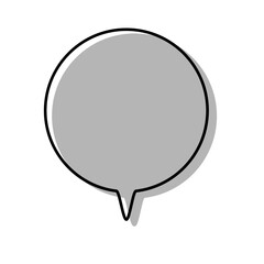 シンプルな線がずれた吹き出し　丸形の下向き