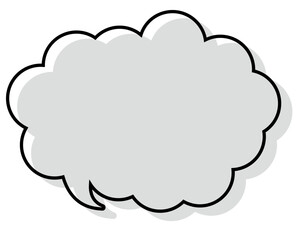 シンプルな線がずれた吹き出し　丸みのある雲形