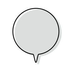 シンプルな線がずれた吹き出し　丸形の下向き