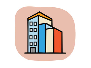 City modern technology background, skyline building architecture modern concept design icon and logo background