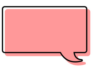 シンプルな線がずれた吹き出し　四角形
