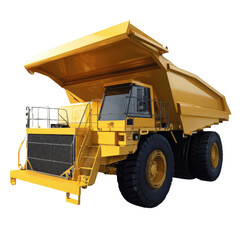 Powerful Yellow Mining Dump Truck with Tipped