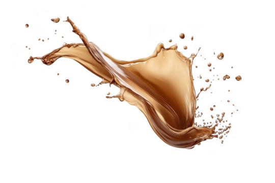 Brown Liquid Splashing with Black Background, for Refreshment Concept Theme