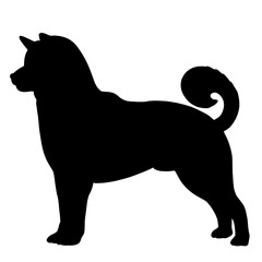 Animals dog silhouette set