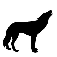 Animals dog silhouette set
